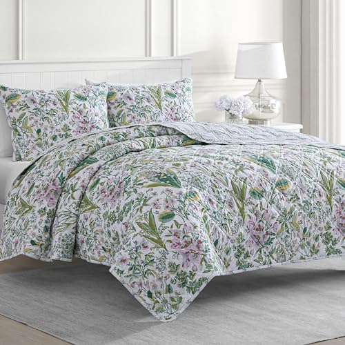 Martha Stewart Reversible Cotton Quilt Set - Twin Size
