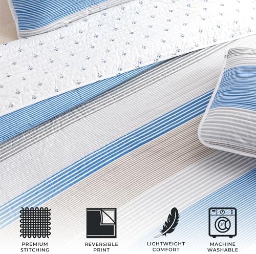 Great Bay Home 2-Piece Twin Reversible Quilt Comforter with 1 Sham