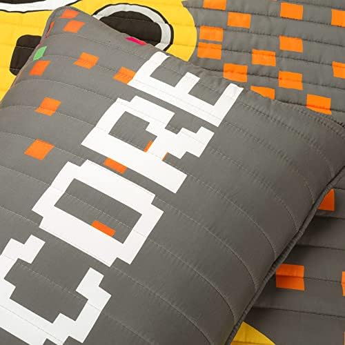Lush Decor Video Games Reversible Quilt Set Twin Gray Yellow