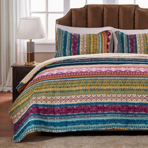 Greenland Home Southwest Cotton Quilt Set Siesta 3-Piece KingCal King 1