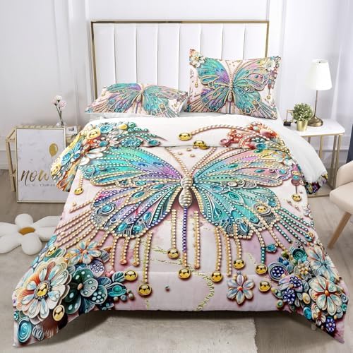 Raphus Cucullatus Butterfly Comforter Set King Pink