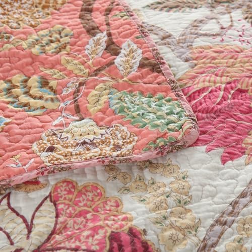 Etwel Queen Quilt Bedding Set Patchwork Floral Pink Comforter