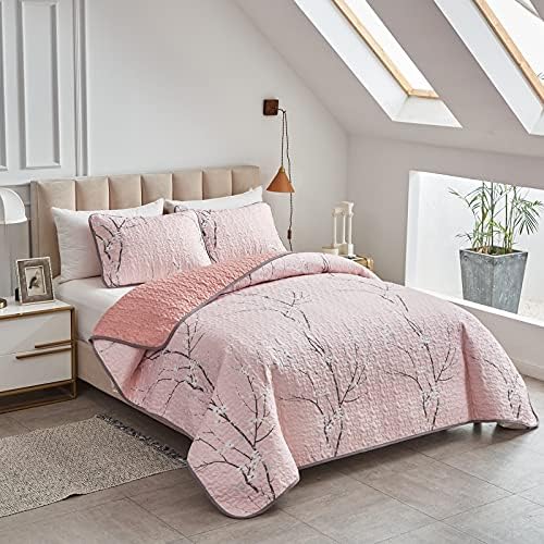 UOZZI BEDDING 3 Pieces Reversible Quilt Set