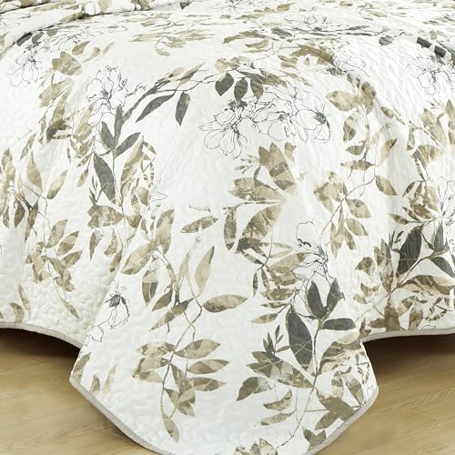 Chezmoi Collection Julia 3-Piece Floral Quilt Set Queen