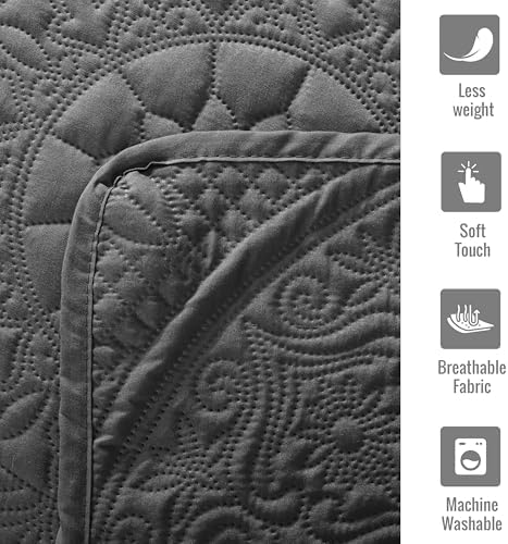 QATAN Quilt Bedding Set Lightweight Microfiber Bedspread with Pillow Shams 1