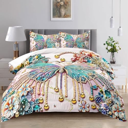 Raphus Cucullatus Butterfly Comforter Set King Pink