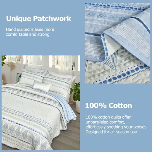 SLEEPBELLA Geometric Cotton Quilt Set 3Pcs Queen 1