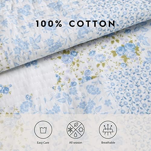 Laura Ashley Twin Quilt Set Cotton Reversible with Matching Sham