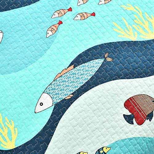 Lush Decor Sealife Quilt Set Twin Blue 1