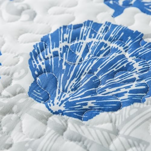 HoneiLife Coastal Quilt Set King - 3 Piece Ocean Themed Bedding