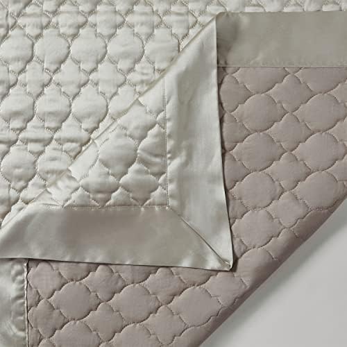 HiEnd Accents Satin Quatrefoil Quilt Set 3 Piece Super Queen Size