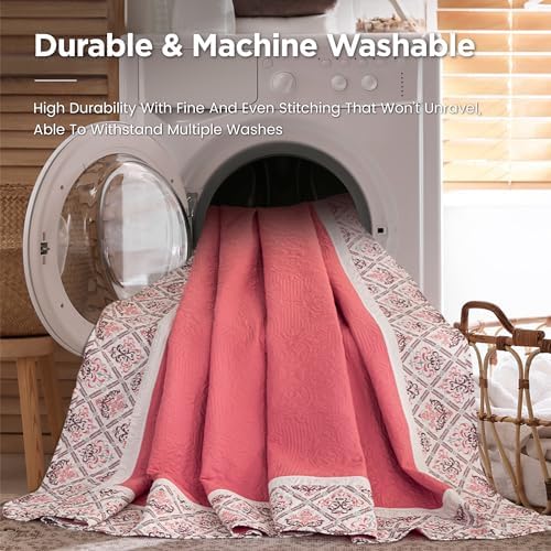 Sophia William Pink Queen Quilt Set 3 Piece