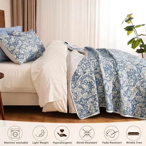 PHF Floral Patchwork Quilt Set Twin Size 68x86