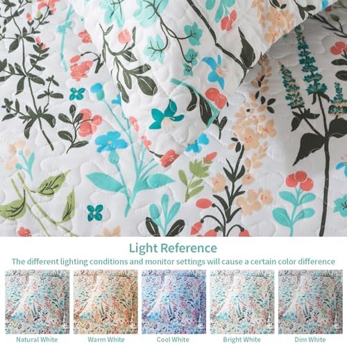 VAPUTAR Botanical King Size Quilt Set 3 Piece