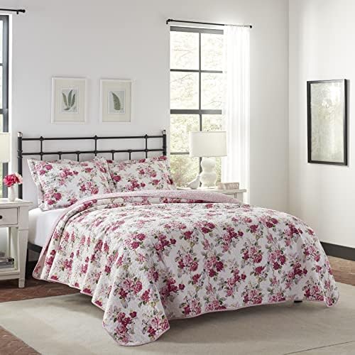 Laura Ashley King Quilt Set with Reversible Design