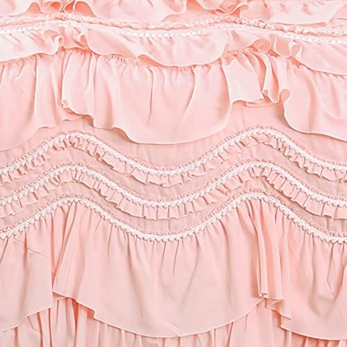 Lush Decor Kemmy Ruffled Quilt 3 Piece King Set PeachBlush