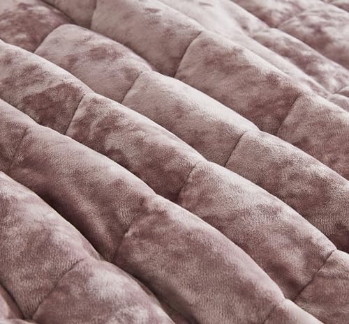 Chezmoi Lux Dusty Pink Velvet Quilt King Set