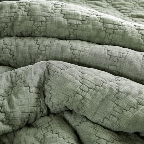 Palassio Olive Green Twin Quilt Set with 1 Sham 1