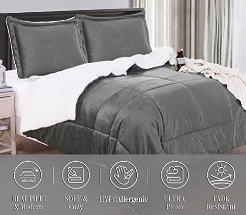 Elegant Comfort 3-Piece Sherpa Comforter Set