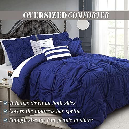 Elegant Comfort Amy 12-Piece Comforter Set Queen Blue