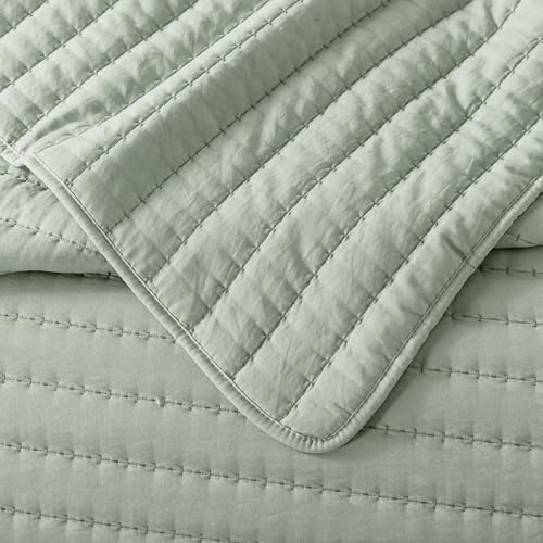 ROARINGWILD Sage Green Twin Quilt Set with Pillow Sham