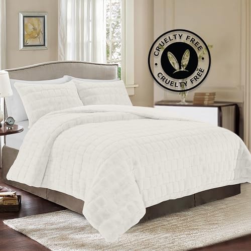 Elegant Comfort Faux Fur 3-Piece Comforter Set