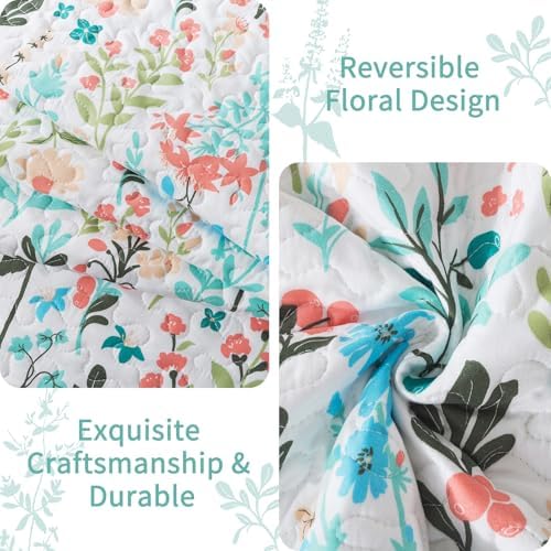 VAPUTAR Botanical King Size Quilt Set 3 Piece
