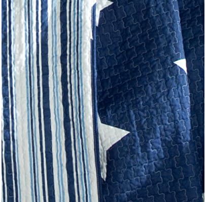 Lush Decor Star Quilt Set - Reversible Twin Navy