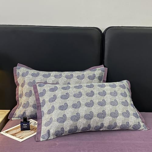Floral Bed Sheet Set Thickened Sanding Cotton Elegant Wide Brim 4 Piece