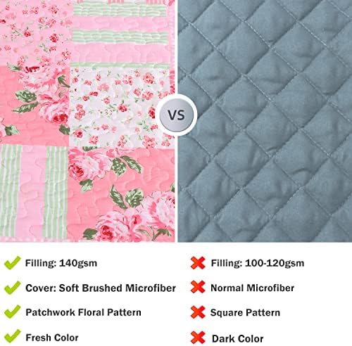 Cmfshape Floral Bedspread and Pillow Shams Set - Queen Size
