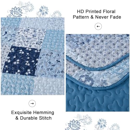 Menghomeus Boho Patchwork Quilt Set King Size