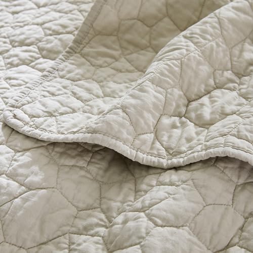 Palassio Beige Cotton Quilt Twin Set with Pillow Sham