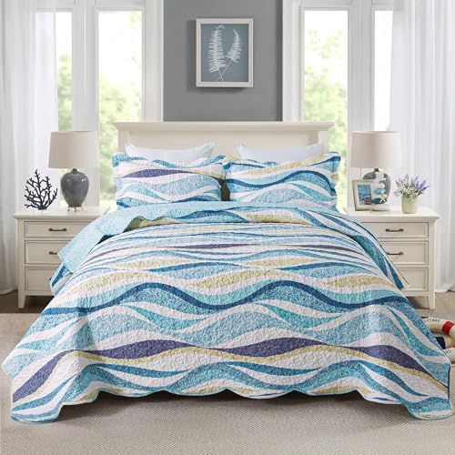 HoneiLife Ocean Quilt Queen Set 3 Piece 1