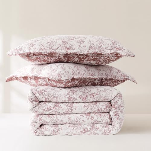 Lush Decor Peony Toile Reversible Cotton Quilt 3 Piece Set