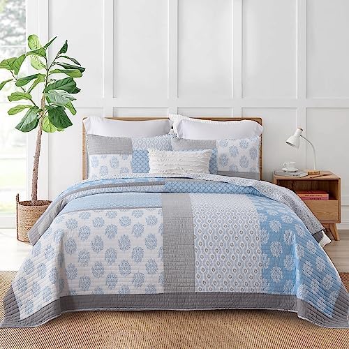 KALOOLA Light Blue Quilts Queen Size Set