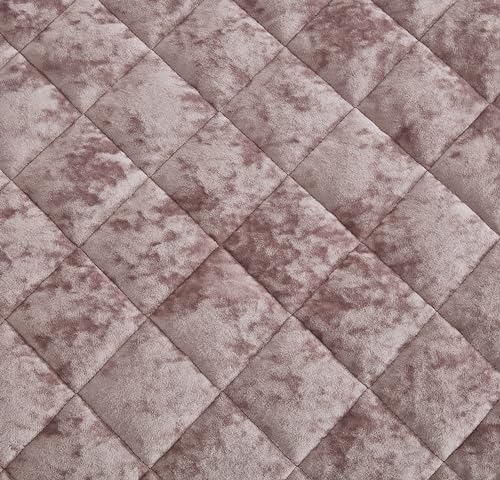 Chezmoi Lux Dusty Pink Velvet Quilt King Set