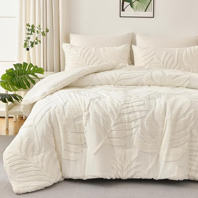 3 Pcs Duvet Cover Set - Soft Breathable Cotton Bedding with Pillowcases