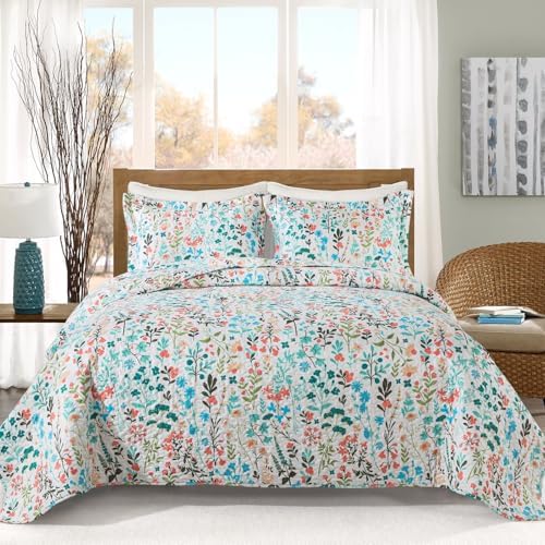 VAPUTAR Botanical King Size Quilt Set 3 Piece
