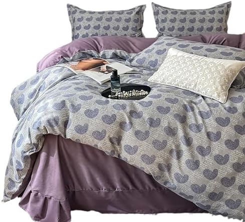 Floral Bed Sheet Set Thickened Sanding Cotton Elegant Wide Brim 4 Piece