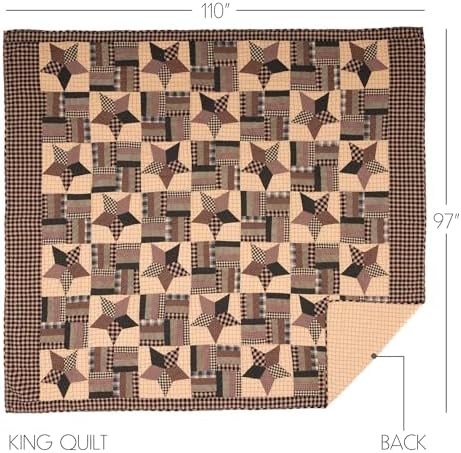 VHC Brands Bingham Star King Quilt Set 6 Pieces