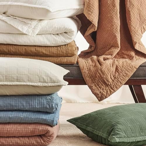 EVERGRACEHOME Stonewashed Cotton Quilt Set Queen Size