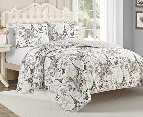 Home Resort Paris Floral King Quilt Set