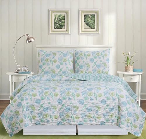 CF Home Delray Beach Ocean Theme Quilt Set Twin 2 Piece