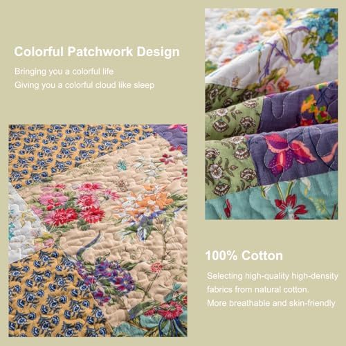 YAYIDAY Quilt Set Queen Size Patchwork Bedspread