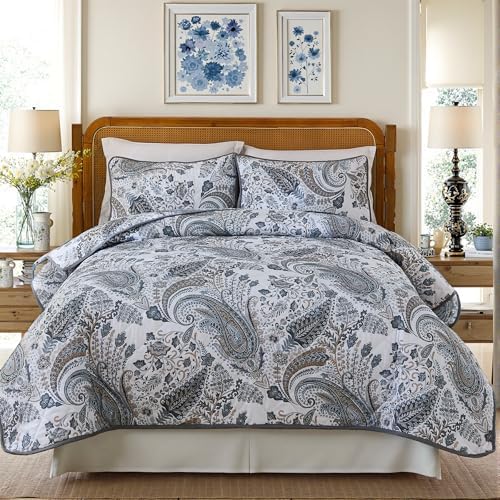 Cozaline 100 Cotton King Quilt Set with 2 Pillowcases