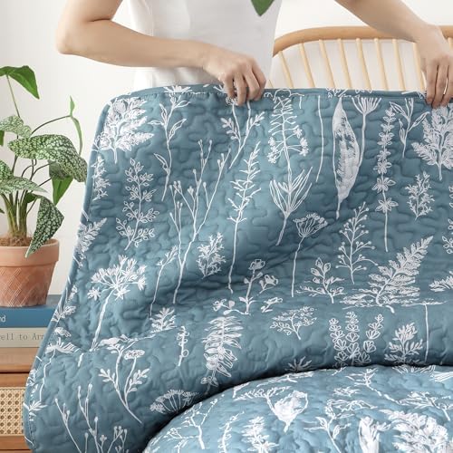 JANZAA King Size Quilt Set with Floral Pattern