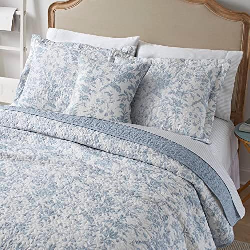 Laura Ashley Twin Quilt Set in Amberley Soft Blue