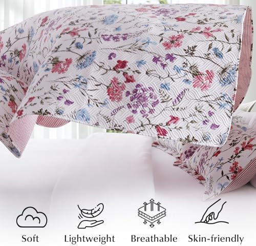 GOONE Reversible Floral Quilt King Set 3 Piece