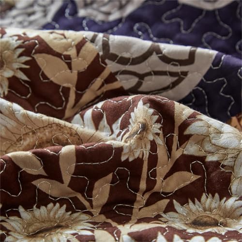 ROOMLIFE Twin Quilt Set - 3-Piece Cotton Boho Bedding