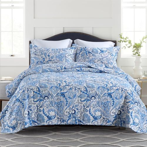 Camandy Cotton Quilt Bedding Set Reversible 3 Pieces King Size